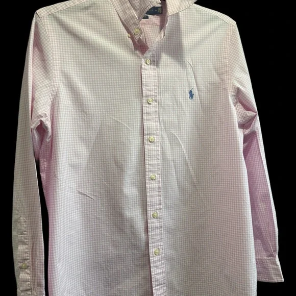 Ralph Lauren Men's Pink Gingham Button Down Shirt - Picture 2 of 6